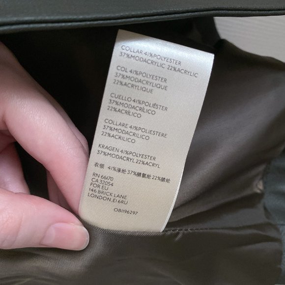 NWT 🔖 Anthropologie Green Faux Leather Jacket w/ Removable Faux Fur Collar - Picture 16 of 16